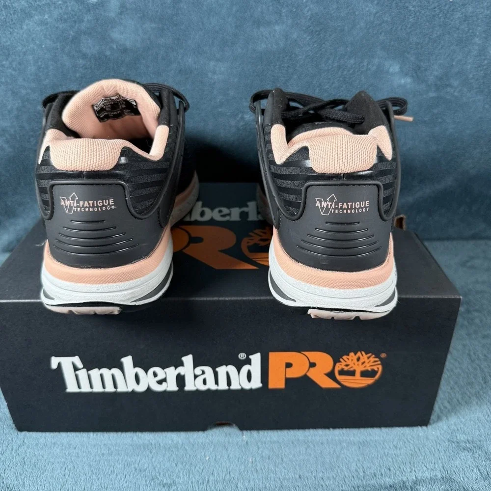 Timberland Pro Womens Anti-Fatigue Black/Peach Composite Toe Work Shoes Size 7.5